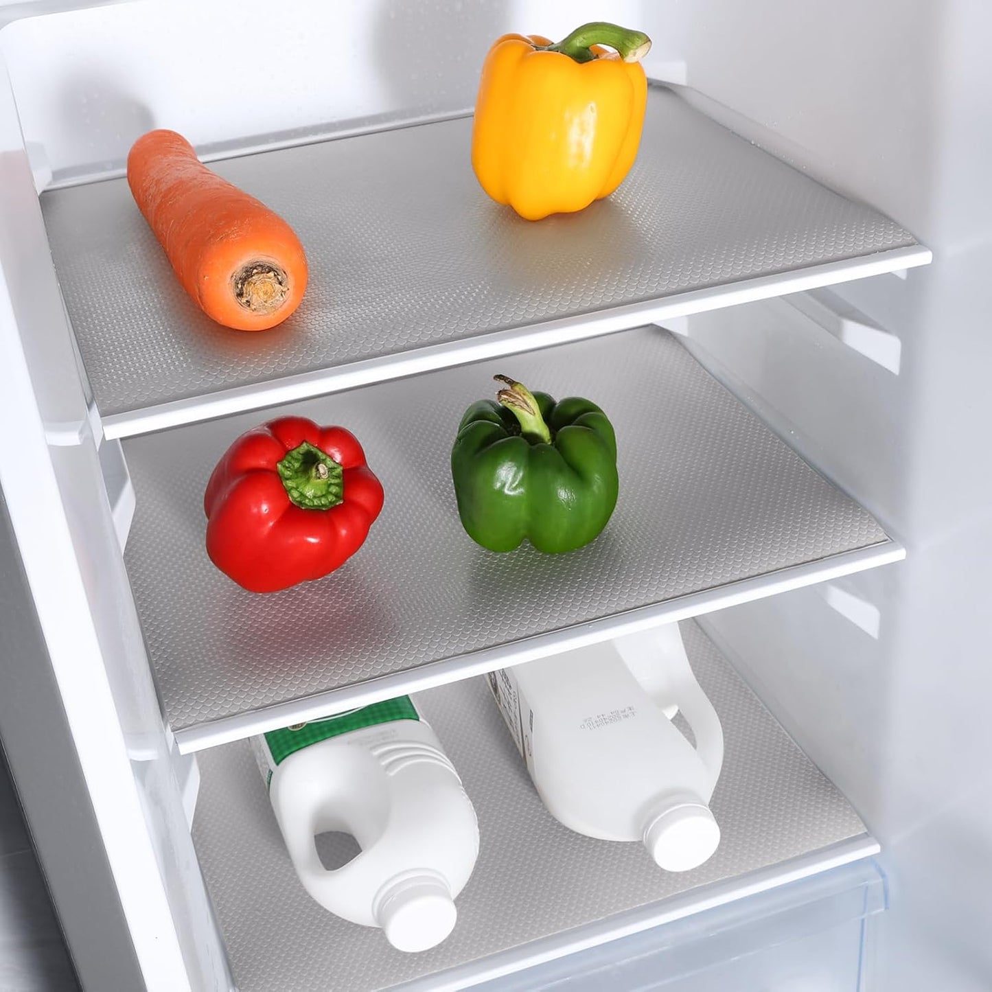 Light Gray Shelf Liners for Kitchen Cabinets Non Adhesive Drawer Liner for Bathroom Waterproof Refrigerator Liners for Shelves Fridge Plastic Mats Cabinet Cupboard Liner 17.5 x 236.2 Inches