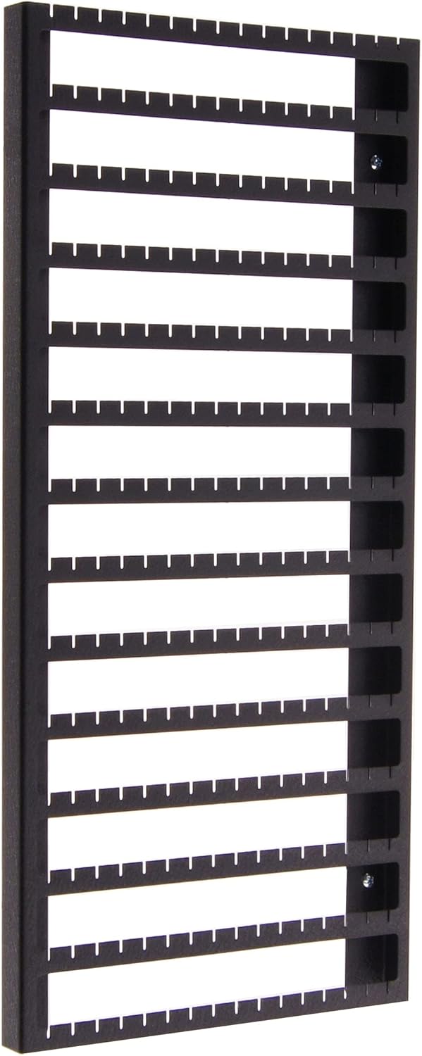 Angelynn's Wall Mounted Earring Holder Organizer Display for Women Small Earrings ONLY, Post Stud Dangle Pierced Earrings, Hanging Closet Jewelry Storage Rack, Luka Large Black 9"x20"