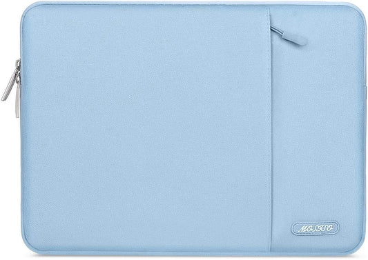 MOSISO Laptop Case 16 inch, 15-15.6 inch Laptop Sleeve Compatible with MacBook Pro 16 M4 M3 M2 M1, HP Acer Dell Lenovo ASUS Notebook, Polyester Vertical Computer Sleeve Bag with Pocket, Air Blue