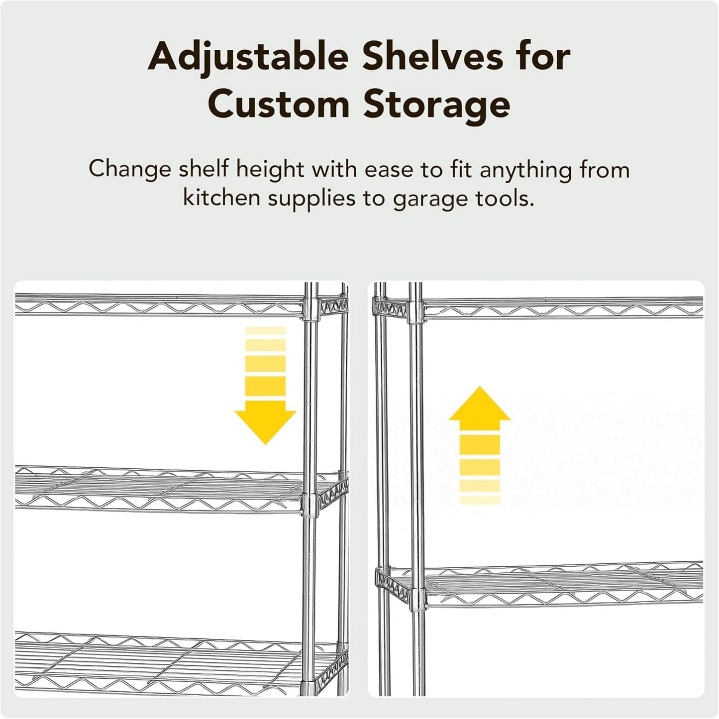 Heavy Duty 4 Tier Wire Shelving Unit Storage Rack, Metal Shelves Utility Organizers, Organization Units for Products, Plant, Pantry, Garage, Laundry Durable Shelf Stand, Chrome, 14"W x 30"L X 48"H