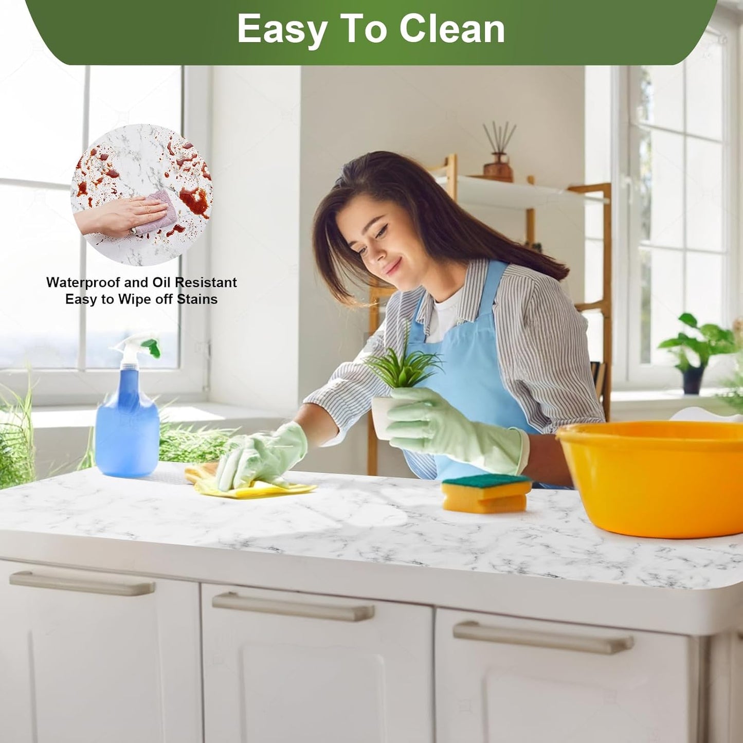 Moriah Shelf Liner for Kitchen Cabinet Non-Adhesive, Thickened Drawer Liner No Slip for Dresser Waterproof Cabinet Paper Liner for Bathroom Shelves Protects Surfaces(Marble,12'' x 10')