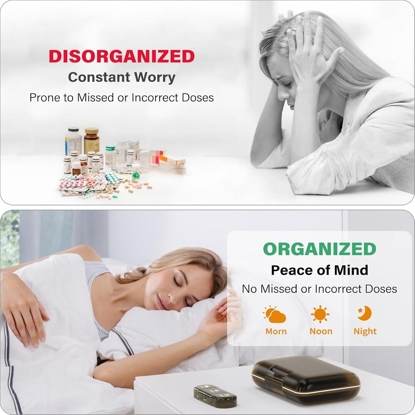 Weekly Pill Organizer 3X a Day, 7 Day Pill Box 3 Times, Portable for Travel Pill Case for Pills/Vitamin/Fish Oil/Medication/Supplements (3x7 Brown)