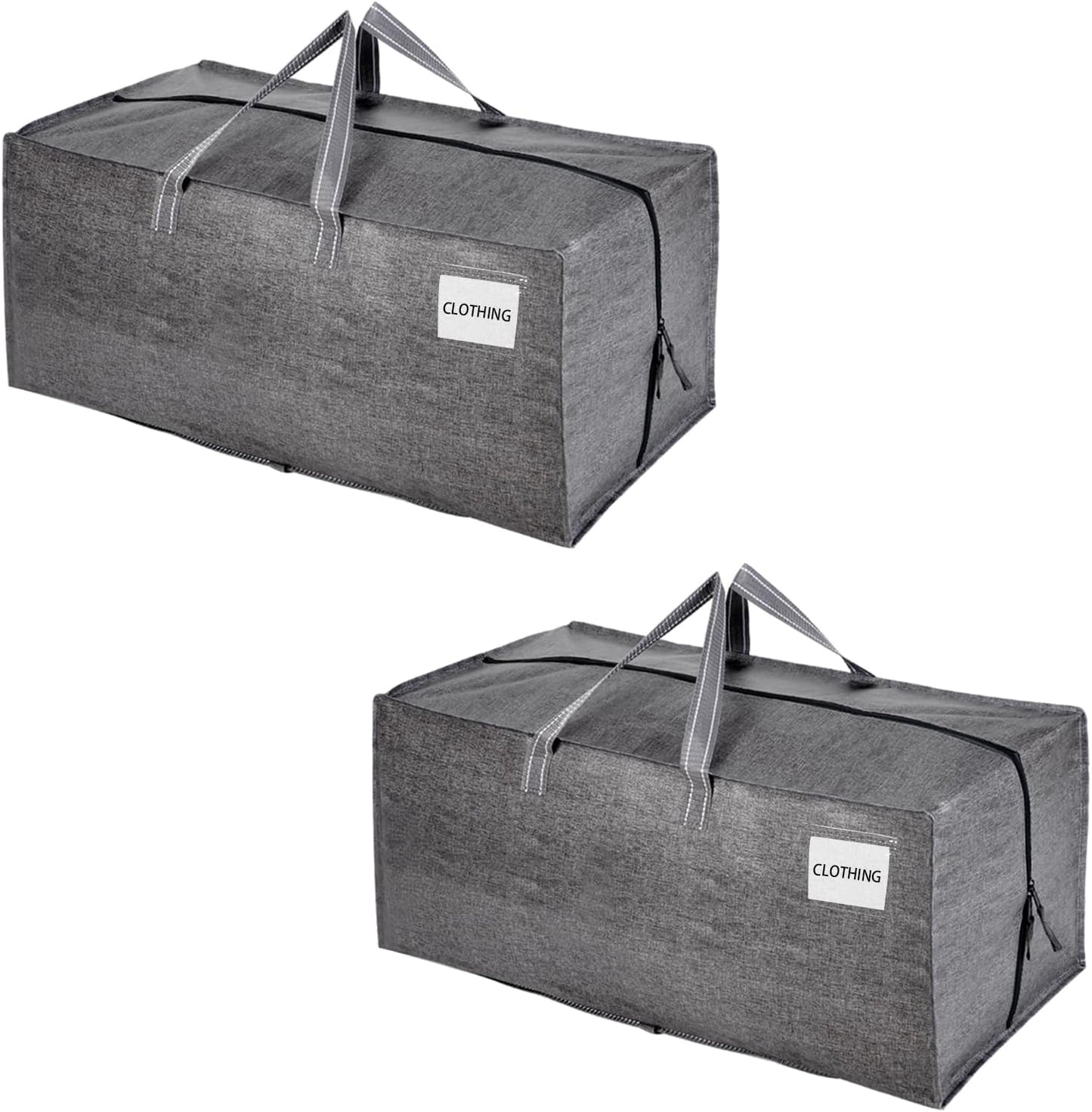 VENO 2 Pack Moving Bags w/Backpack Straps, Heavy Duty, Moving Boxes Alternative, Packing Supplies, Large Storage Totes for Dorm Room Essentials with Zipper for Clothes (Gray, 2 Pack)