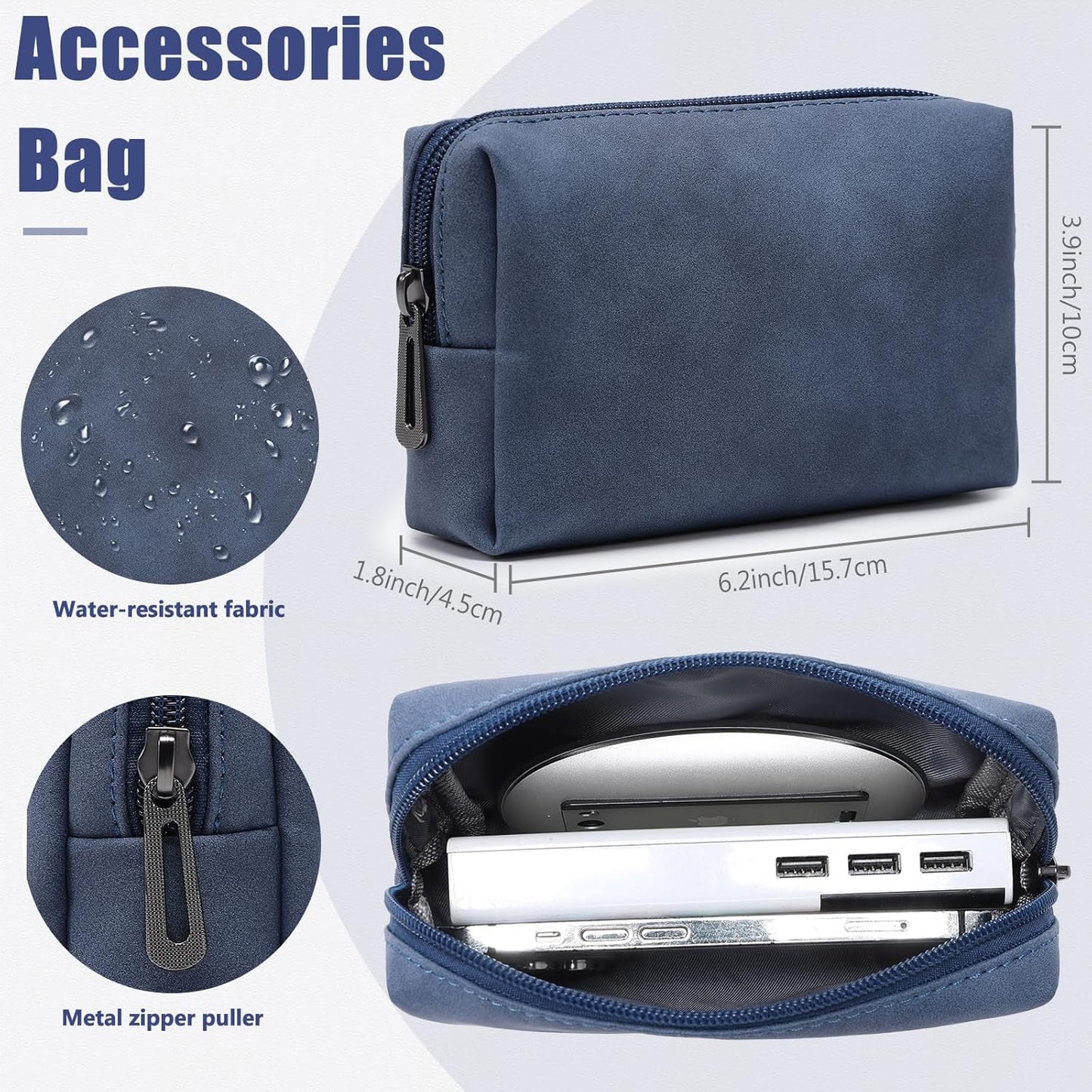 HYZUO 15 Inch Laptop Sleeve Case with Stand for MacBook Air 15 M4 A3241 M3 A3114 M2 A2941 2025-2023, 15" Surface Laptop 7/6/5/4, MacBook Pro 15 A1990 A1707 2019-2016, with Pouch, Navy Blue