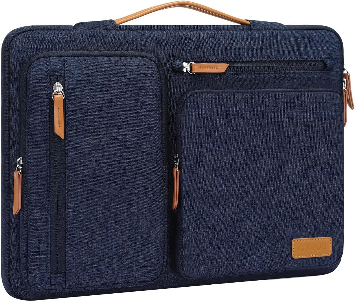 MOSISO 360 Protective Laptop Case 13 inch, 13 inch Laptop Sleeve Compatible with MacBook Air M4 M3 M2 M1 2025-2018/Pro M2 M1 2025-2016, Side Open Carrying Case with 4 Zipper Pockets&Handle, Navy Blue