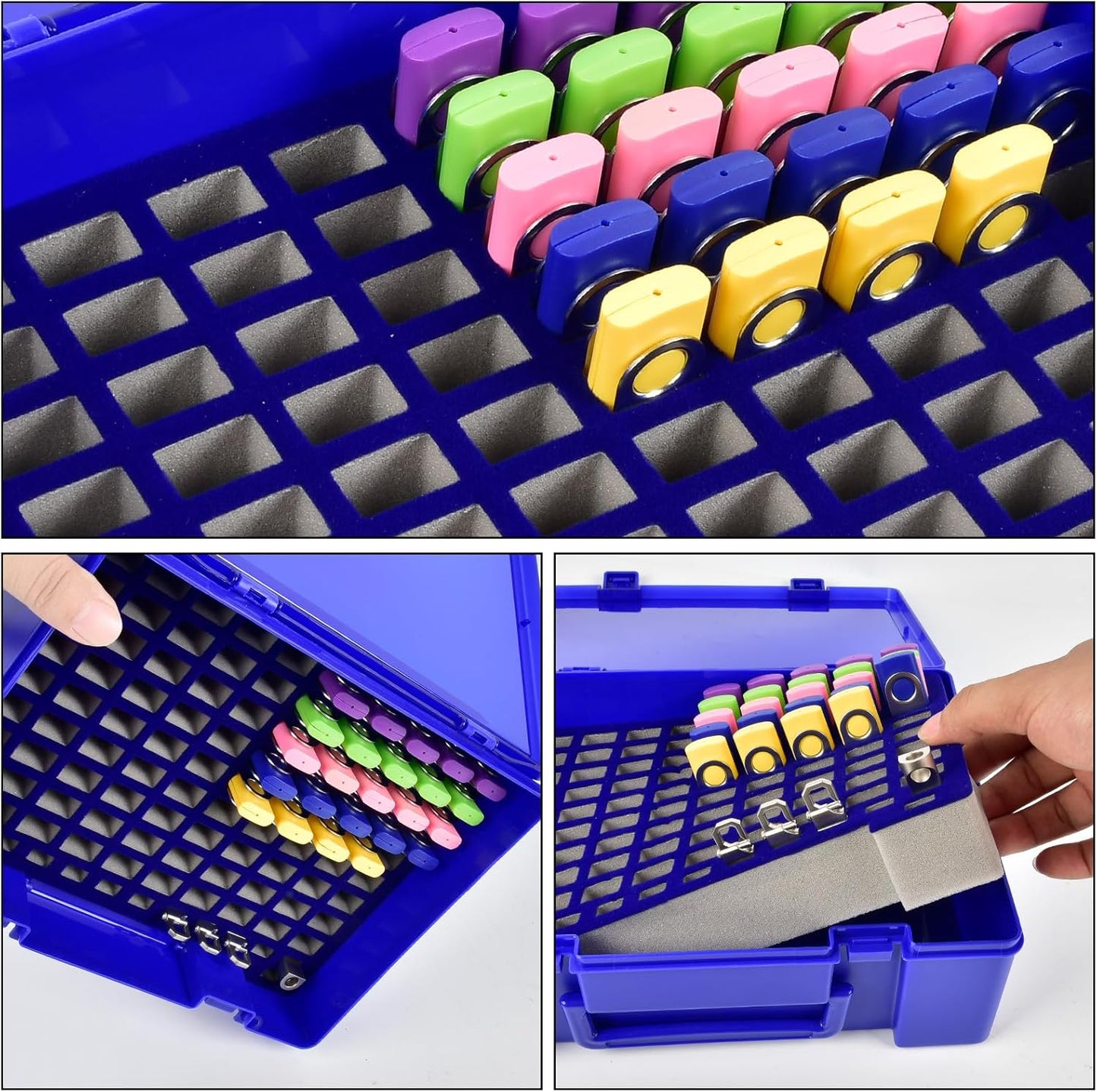 Flash Drive Case USB Memory Stick SD Card Storage Organizer- Holds 134pcs Thumb Drive Electronic Accessories Holder for Sandisk/for Samsung/for Inland/for PNY/for Netac (Blue)