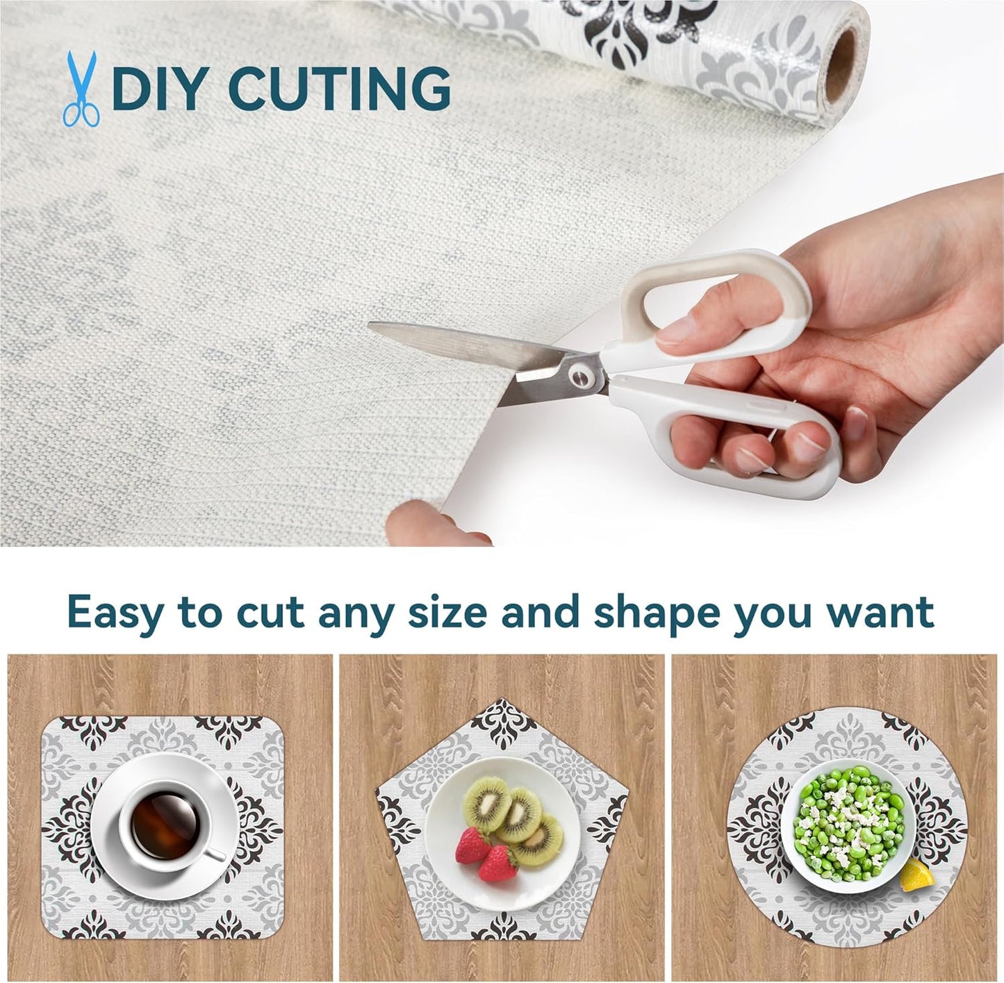 Premium Shelf Liner Non Slip 12inx50FT, Non Adhesive Drawer Liner, Waterproof Pantry Liner, Cabinet Lining Shelf Liners for Kitchen Cabinets