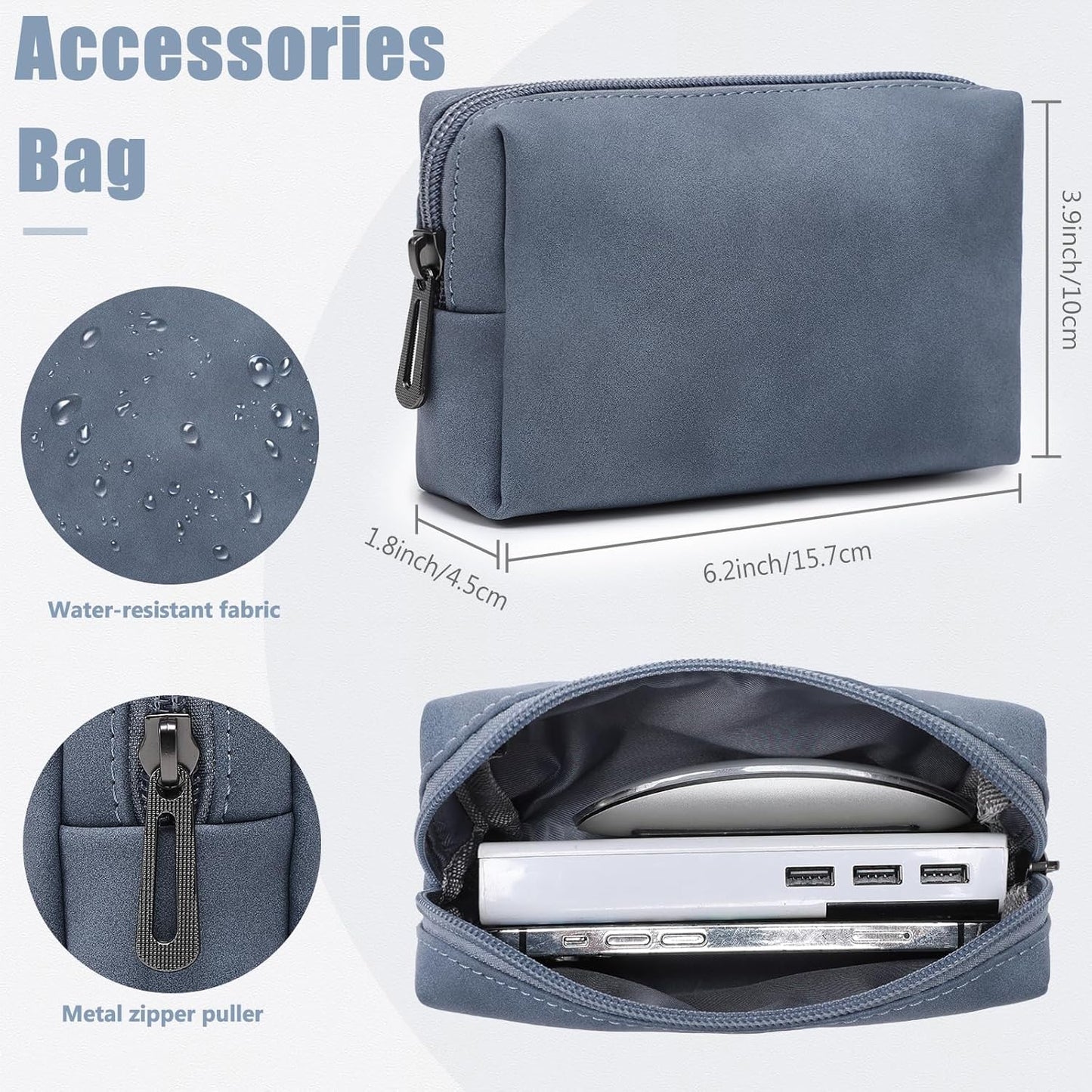 HYZUO 15 Inch Laptop Sleeve Case with Stand for MacBook Air 15 M4 A3241 M3 A3114 M2 A2941 2025-2023, 15" Surface Laptop 7/6/5/4, MacBook Pro 15 A1990 A1707 2019-2016, with Pouch, Haze Blue