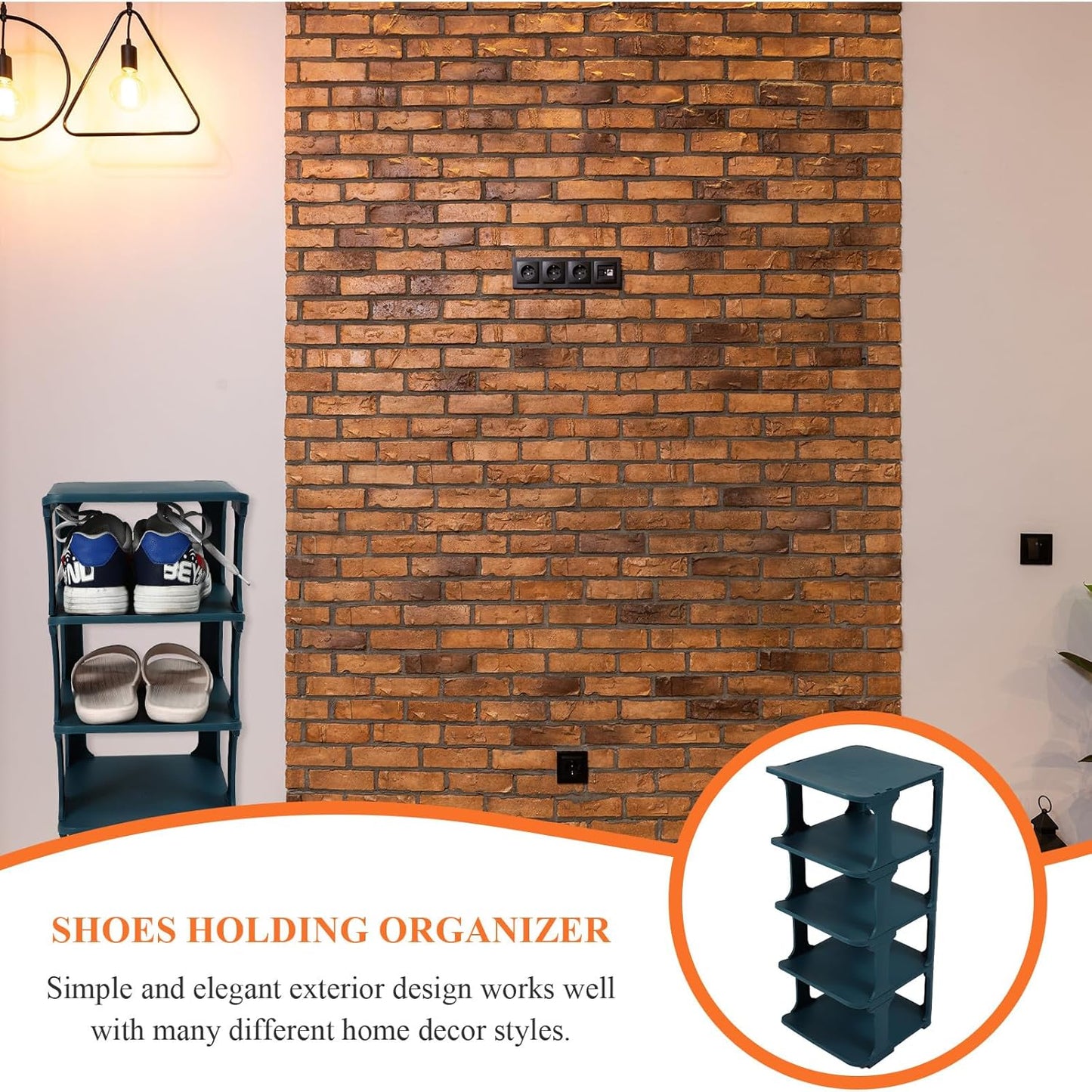Garneck Multi-layer Plastic Shoe Organizer Rack Sturdy Walkway Storage Shelf for Hallway DIY Combination Compact Space-saving Shoe Holder for Entryway and Closet