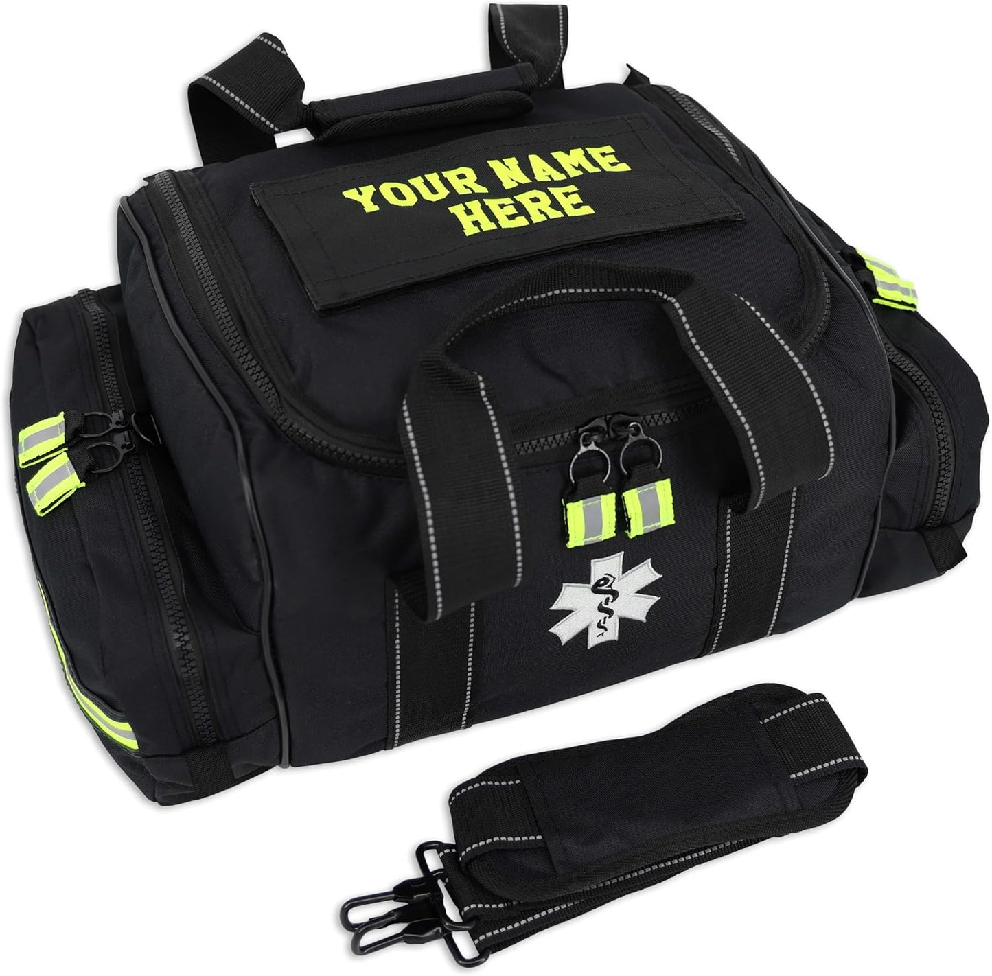 Lightning X Customizable Large EMT Medic First Responder EMS Trauma Jump Bag w/Embroidered Name - BLACK