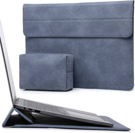 HYZUO 13.3-14 Inch Laptop Sleeve Case with Stand Feature for MacBook Pro 14 M5/M4/M3/M2/M1 2026-2021, MacBook Pro/Air 13.3, 13.5" 13.8" Surface Laptop, HP Spectre X360 13/14, Haze Blue