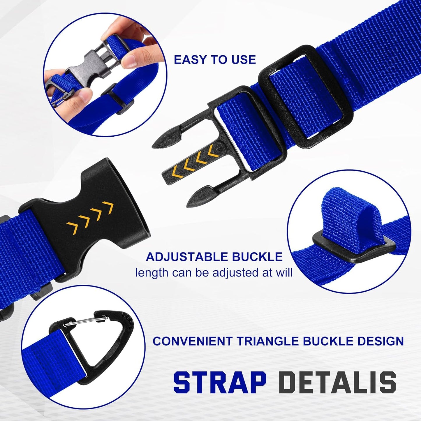 6 Pack 17 Inch Adjustable Extension Cord Holder Organizer with Triangle Clips for Garage Organization and Storage Heavy Duty Extension Cord Hanger for Men Workshop (Blue)
