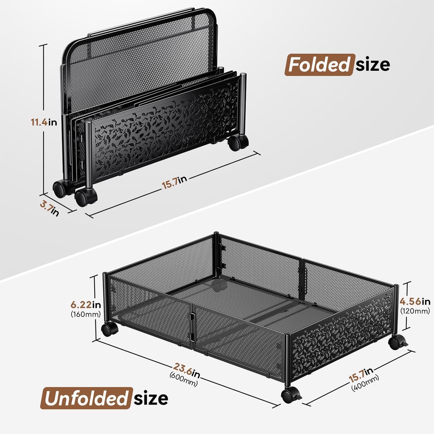 Under Bed Storage, Under the Bed Storage Containers with Wheels, Under Bed Shoe Storage Organizer Drawer for Bedroom Clothes Shoes Blankets -4Pack
