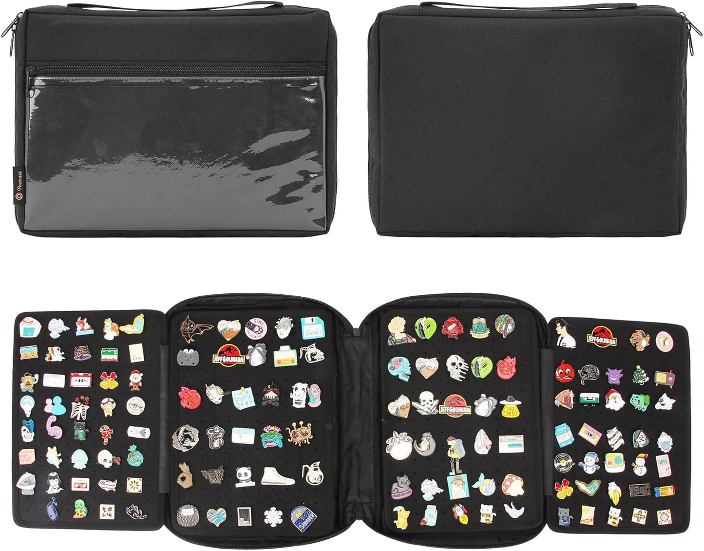 Enamel Pin Display Pages Pin Carrying Case, Pins Collection Storage Organizer Case, Travel Brooch Pin Display Bag (Pins Not Included)
