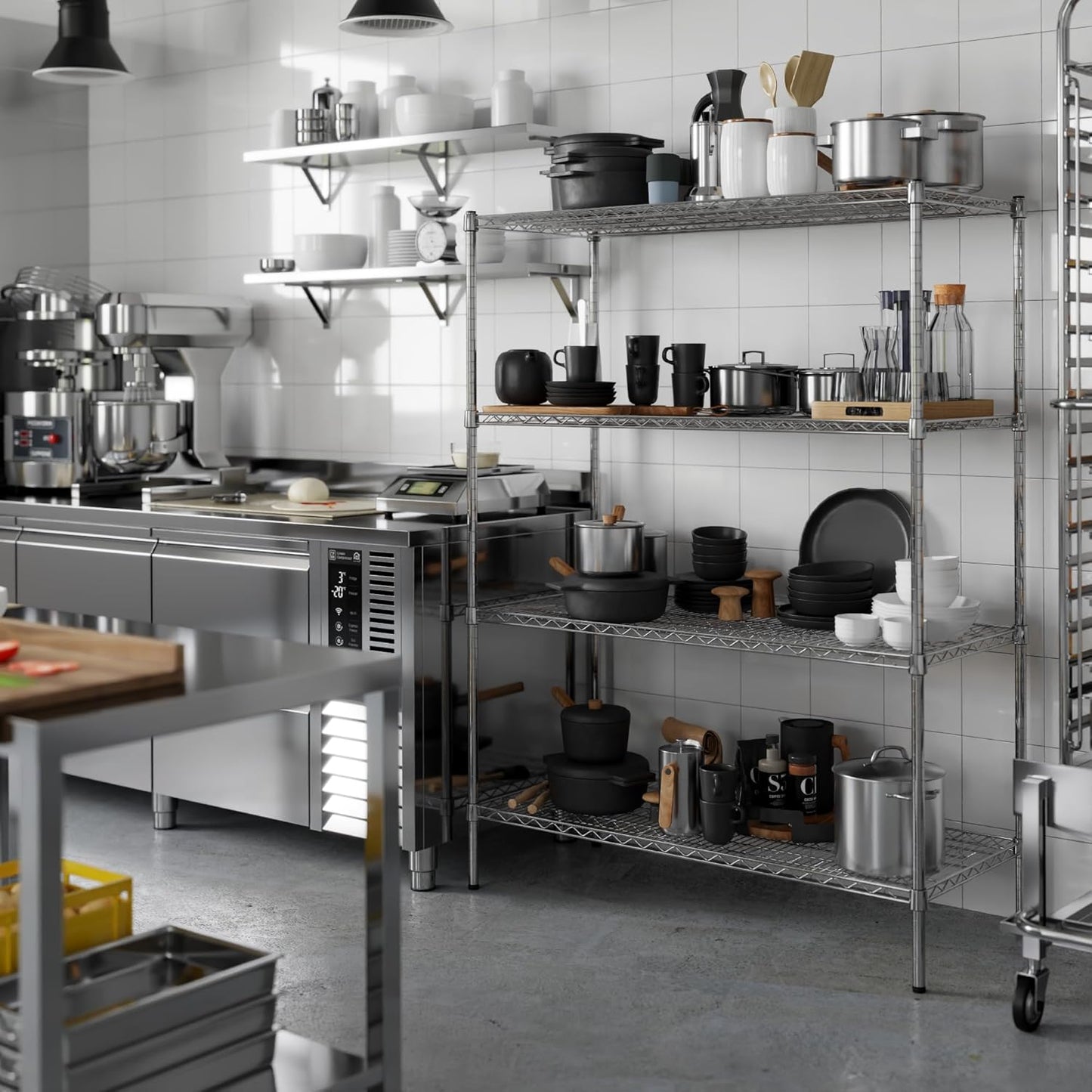 21" Deep x 48" Wide x 64" Height Wire Shelving Kit | 4-Tier | NSF Commercial Storage Rack Unit