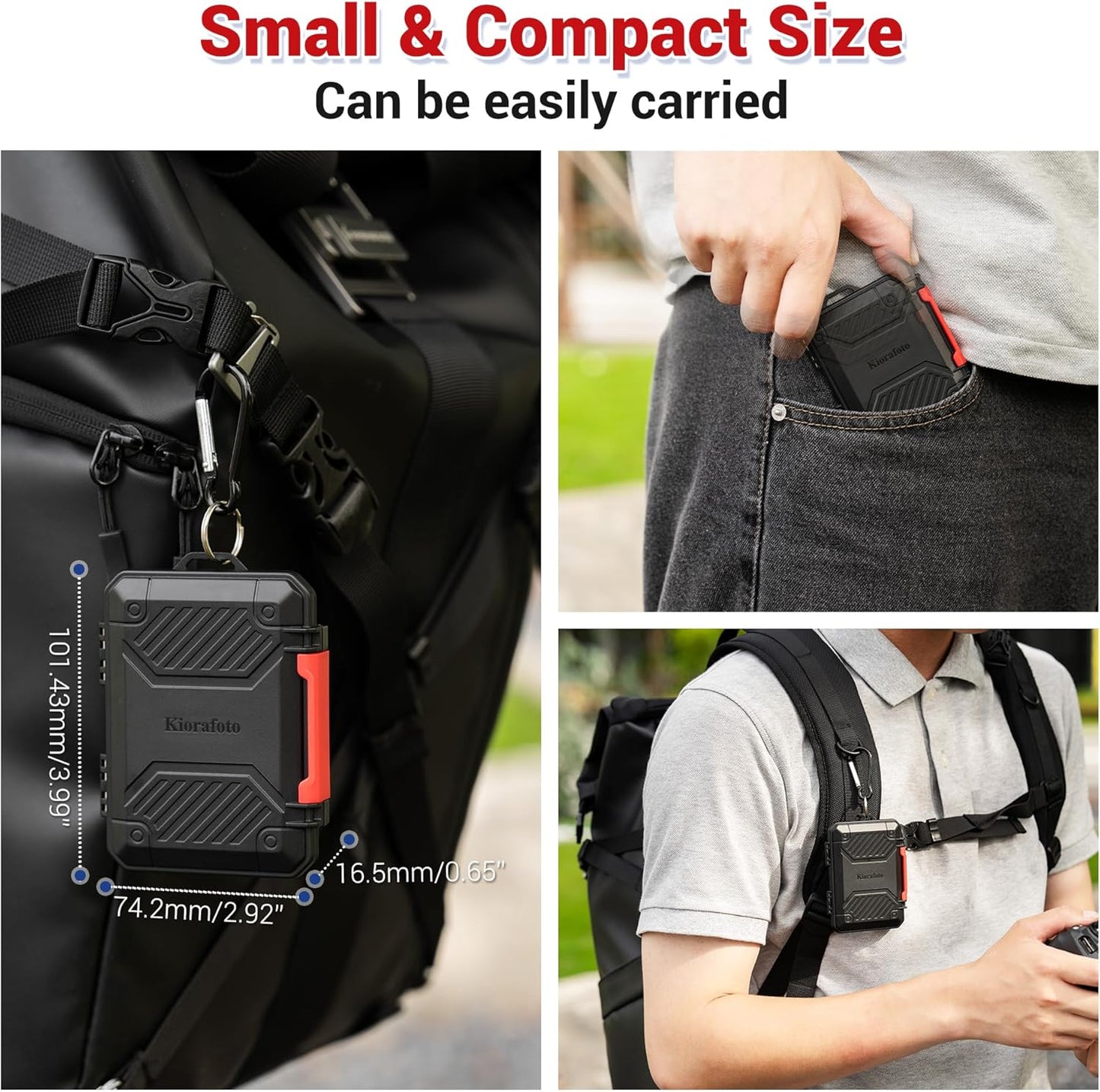Memory Card Case with 18 Slots, IP67 Waterproof Anti-Shock Travel Camera Memory Card Holder for 8 SD SDHC SDXC Cards & 4 MicroSD TF MSD & 4 CFexpress Type-A Cards & 2 Nano SIM Storage - Green