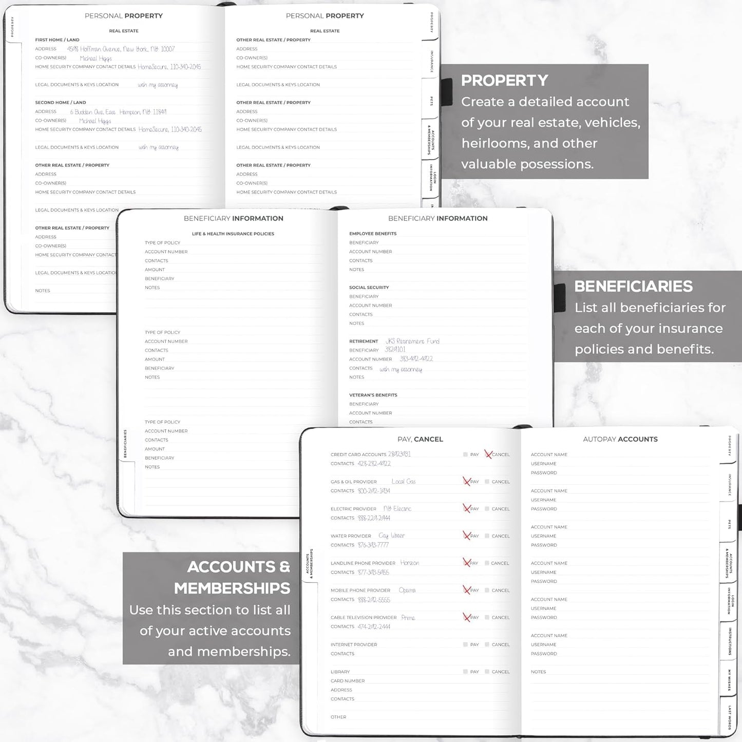 Clever Fox End of Life Planner – Final Arrangements Organizer for Beneficiary, Will Preparation, Last Wishes & Funeral Planning, A4 (Black)