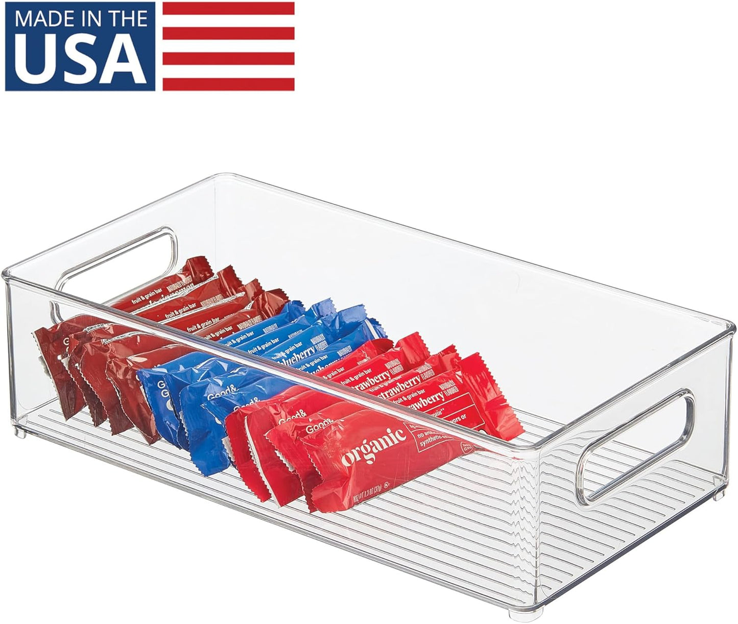 iDesign Stackable Fridge Bin - Storage Bin for Freezer or Pantry Organization, Clear, Made in USA