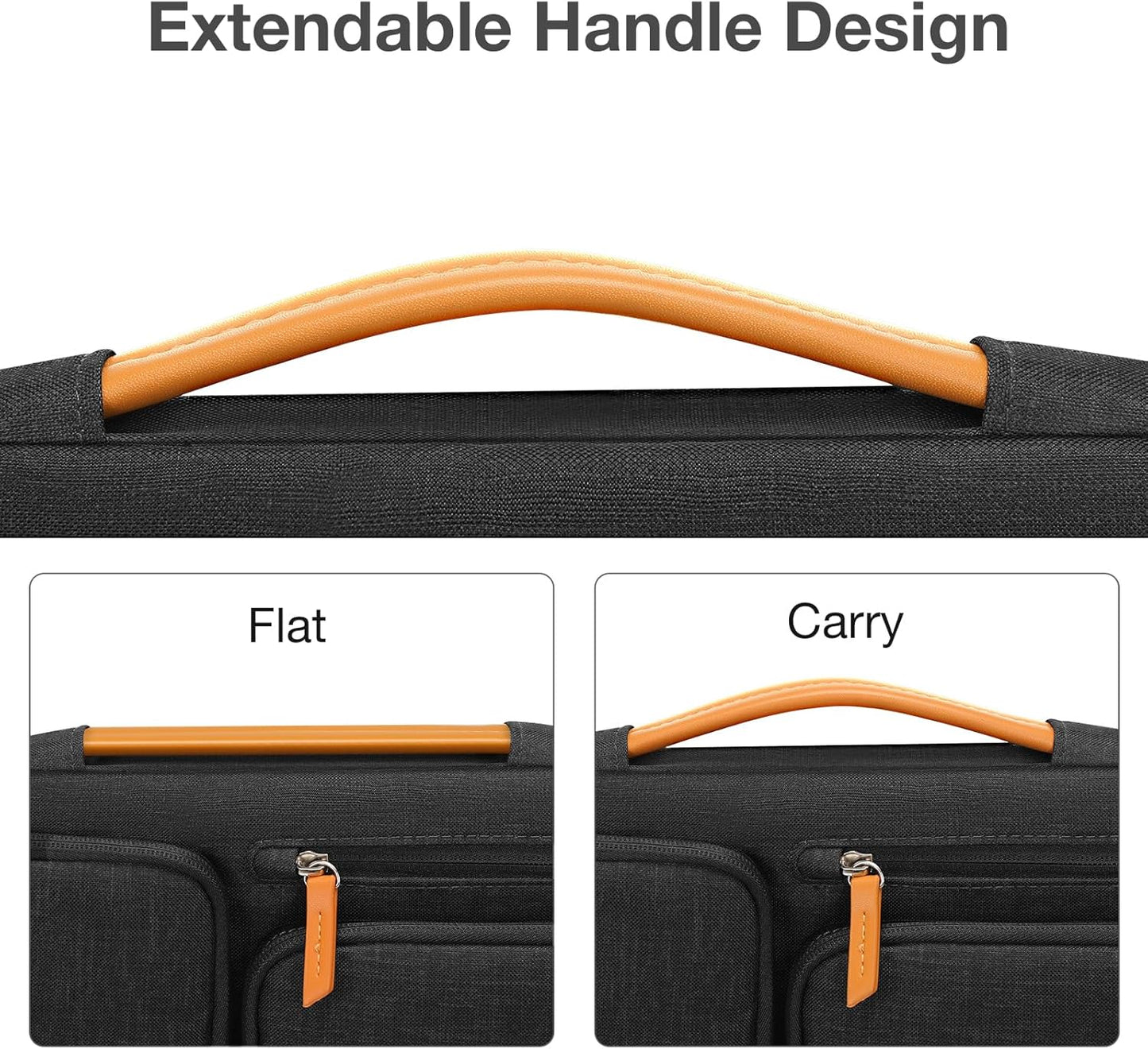 MOSISO 360 Protective Laptop Case 15 inch, 15 inch Laptop Sleeve Compatible with MacBook Air M4 M3 M2 2025 2024 2023, Dell XPS Plus, Side Open Carrying Case with 4 Zipper Pockets&Handle, Black