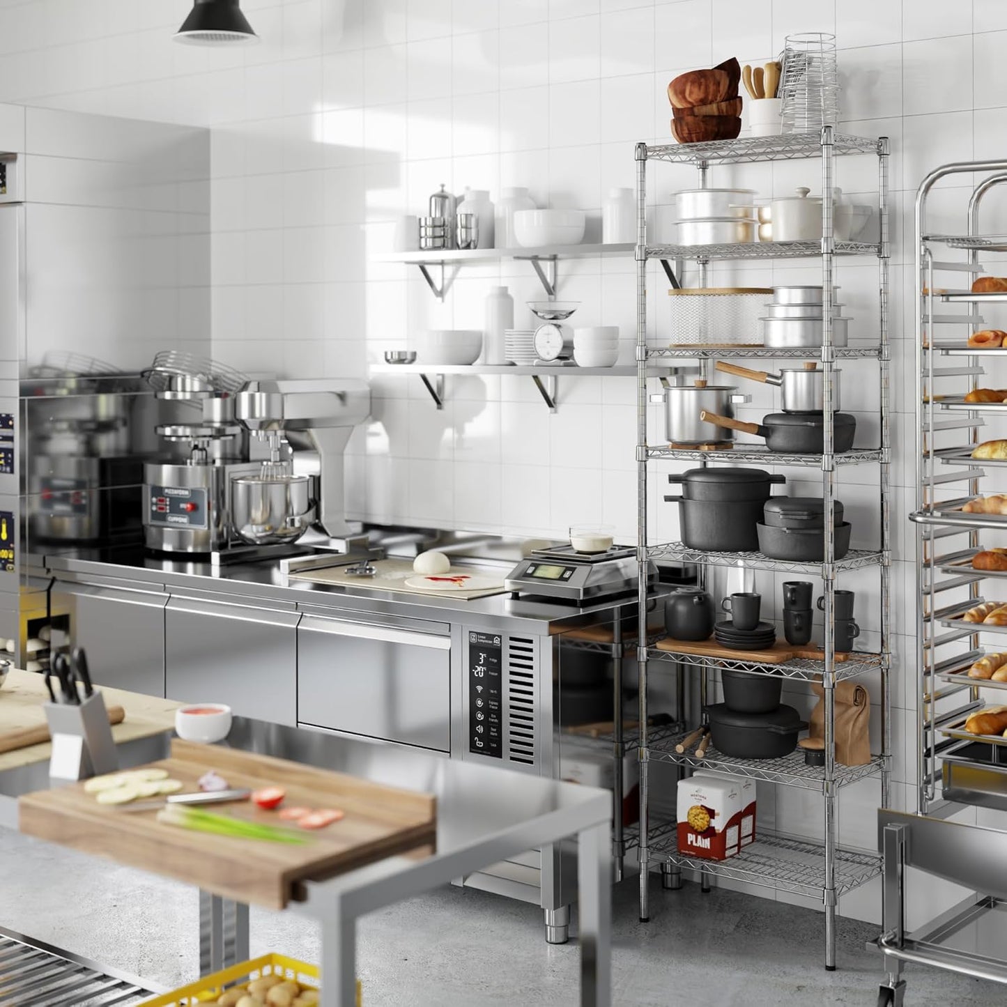 14" Deep x 24" Wide x 86" Height Wire Shelving Kit | 8-Tier | NSF Commercial Storage Rack Unit