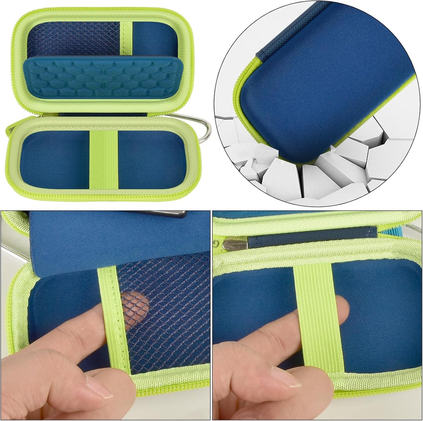 Hard Case Compatible with SanDisk Extreme PRO 500GB 1TB 2TB 4TB Portable External SSD. Carrying Travel Holder for Crucial X8 Solid State Drive (Box Only)-Navy Blue