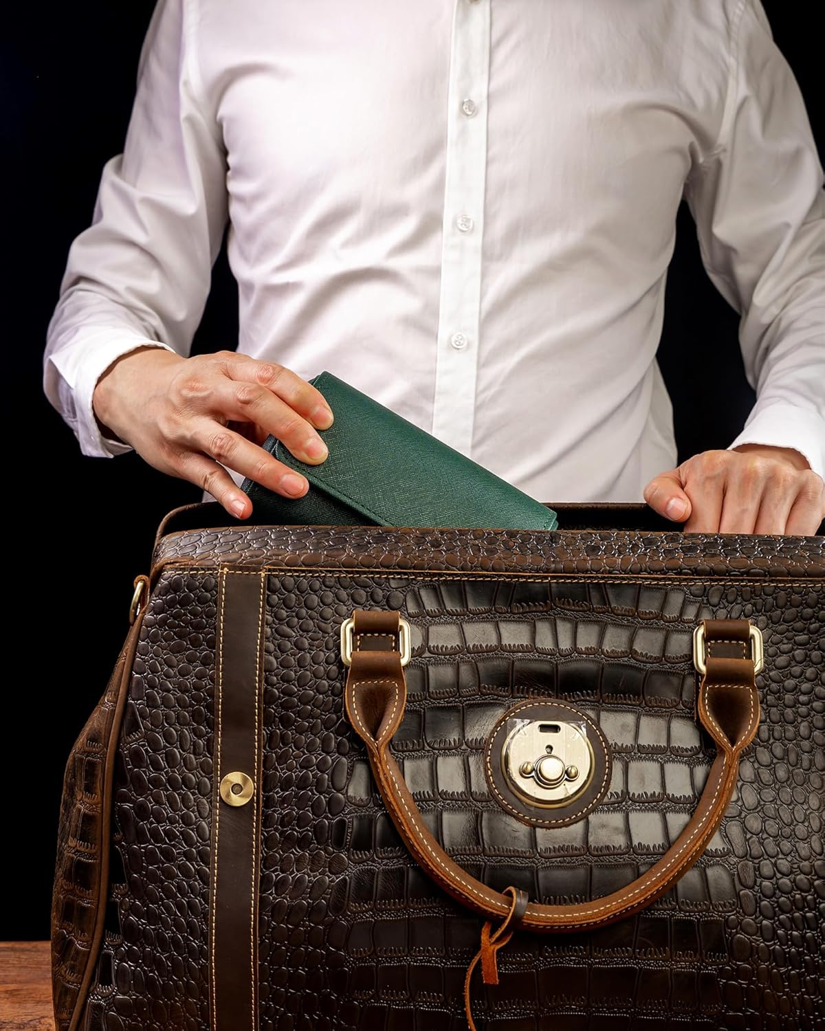 MR.OKAY 2 Watch Travel Case -Premium Leather With Perfect Texture.(Watch Carrying Or Organizer For Storage And Display). Mens for Handcrafted by Craftsmen.