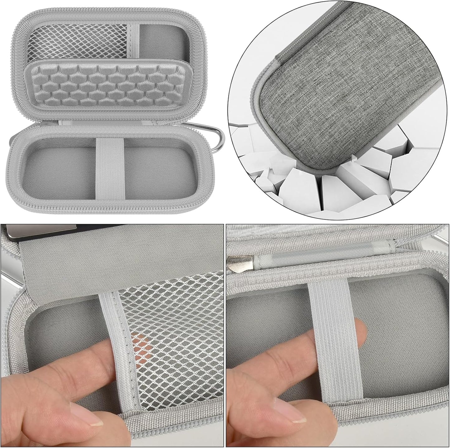 Hard Case Compatible with SanDisk Extreme PRO 500GB 1TB 2TB 4TB Portable External SSD. Carrying Travel Holder for Crucial X8 Solid State Drive (Box Only)-Grey