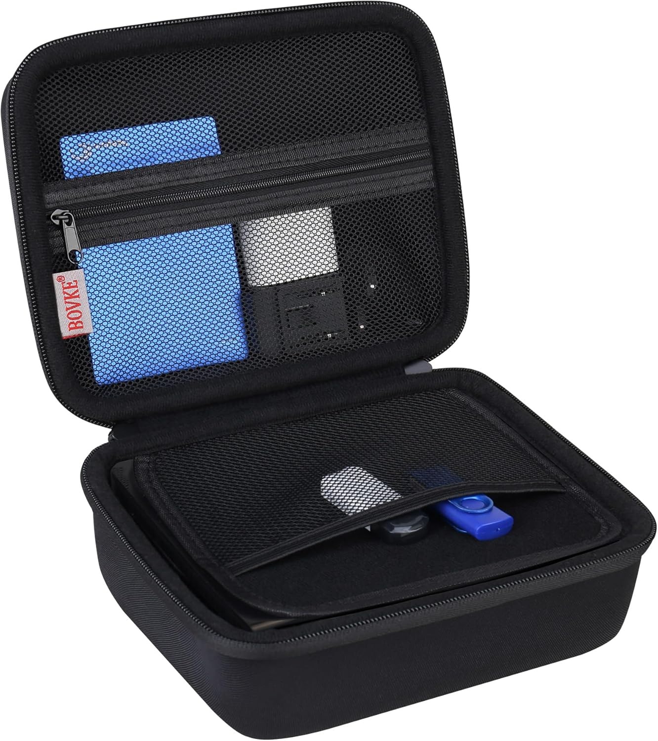 BOVKE Hard Drive Case for Seagate Expansion WD Elements My Book Desktop External Hard Drive HDD 6TB 8TB 10TB 12TB 14TB 16TB 18TB 22TB 24TB 26TB 28TB, 3.5 Inch Portable Desktop HDD Case, Black+Black