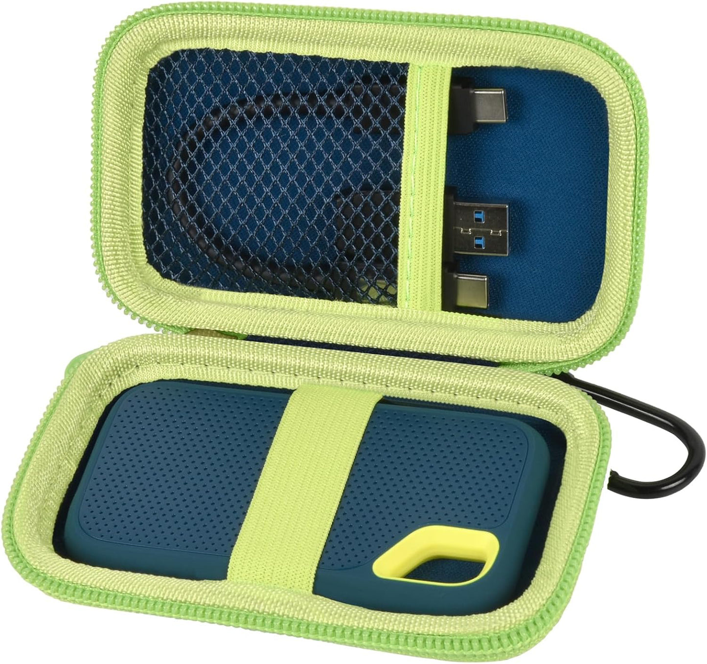 Case Compatible with SanDisk 1TB 2TB 500GB 4TB/for SanDisk PRO Extreme Portable SSD, External Solid State Hard Drive Storage Holder for SDSSDE61/ SDSSDE60/ SDSSDE81/SDSSDE30/SDSSDE60 (Box Only)(Green)