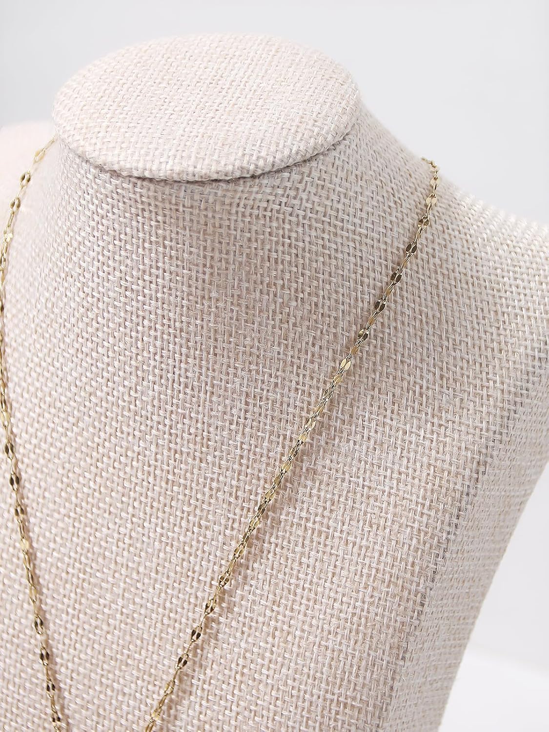3Pcs Necklace Bust Stand for Selling, Linen Necklace Display Holder, Jewelry Necklace Organizer Rack for Shop Store Exhibition Show (9" Height)