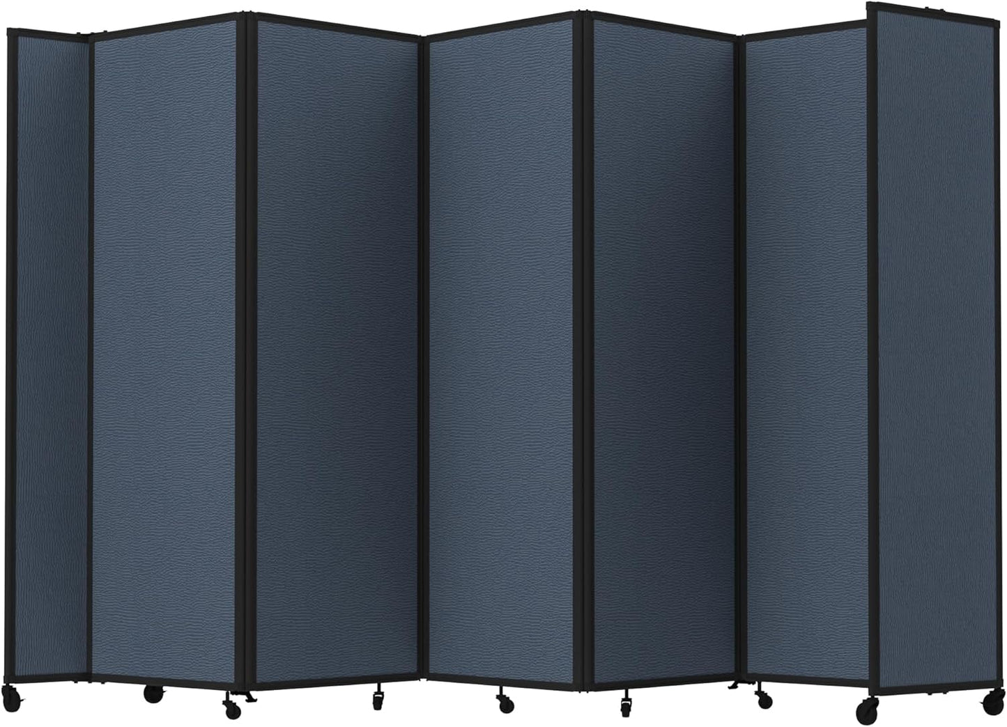 Versare Room Divider 360 Portable Wall Partition | Folding Panels | Large Freestanding Divider | Locking Wheels | Temporary Room Separator | 14' x 7'6'', Ocean