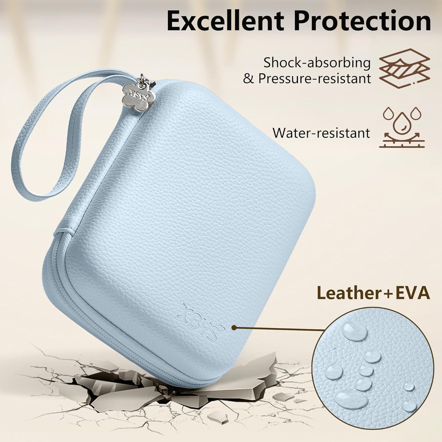 Charger Case for Macbook, Portable Tech Electronic Organizer Bag,Travel Storage Pouch for Laptop Accessories, MacBook Power Adapter, Charging Cords, USB Drives, Power Bank (Blue, L)