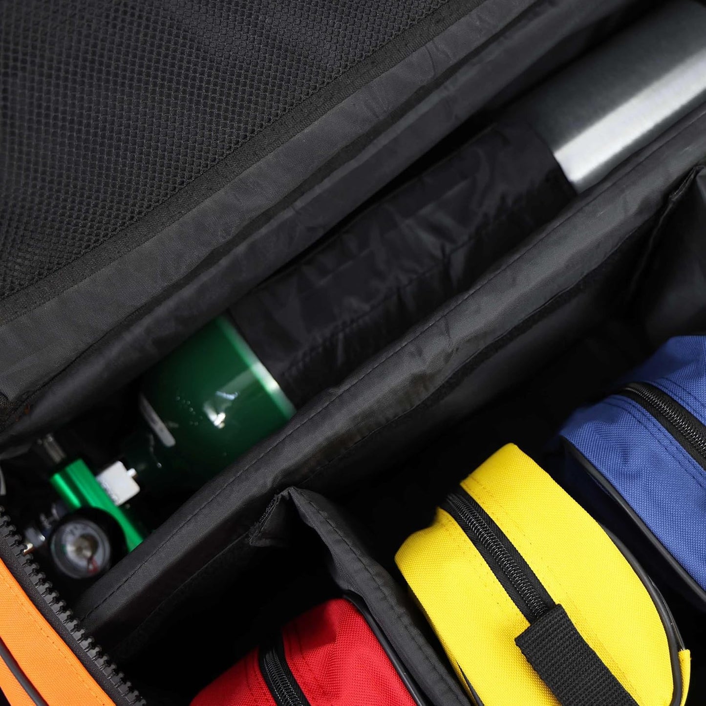 Lightning X Fully Stocked X-Tuff Modular Oxygen Trauma Bag w/ Removable Organizer Pouches for EMS/EMT + First Responder - Orange
