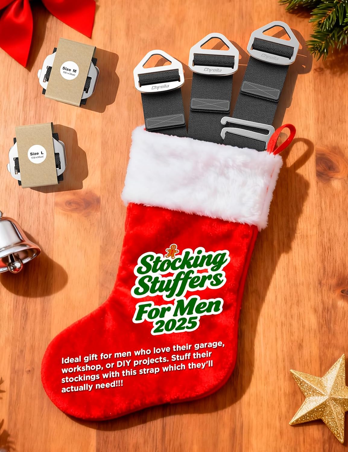 Stocking Stuffers for Men 2025, One Hand Operate [1s Tighten by Gravity] Extension Cord Holder Organizer, Hose Rope Storage Straps, Garage Organization Gadgets Tools, Christmas Gifts for Adults