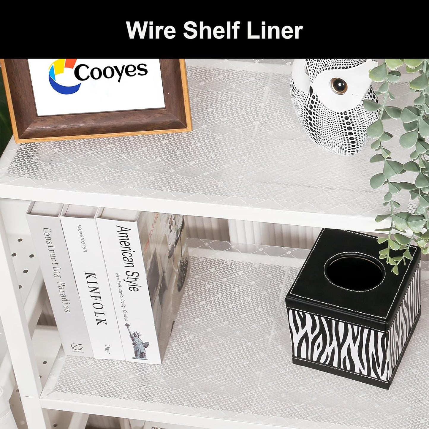 Cooyes Shelf Liner – Premium Non-Adhesive Cabinet & Drawer Liner for Kitchen – Waterproof Shelf Paper with Modern Pattern – Durable EVA Cabinet Mat – Easy to Cut （17.5" W x 360" L）
