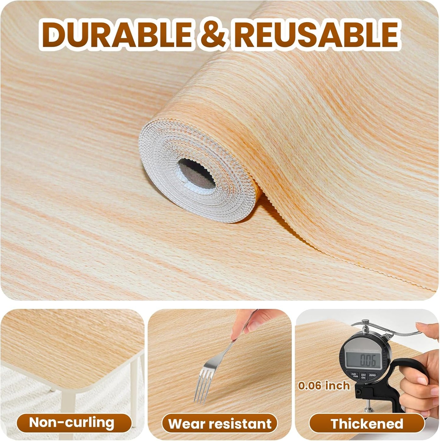 Drawer Shelf Liner for Kitchen Cabinets Non-Adhesive, Non Slip Shelf Paper Waterproof Thickened Cabinet Liners for Shelves, Strong Grip Mats for Cupboard, Dresser, Pantry, Beige, 23.6 in x 20 FT
