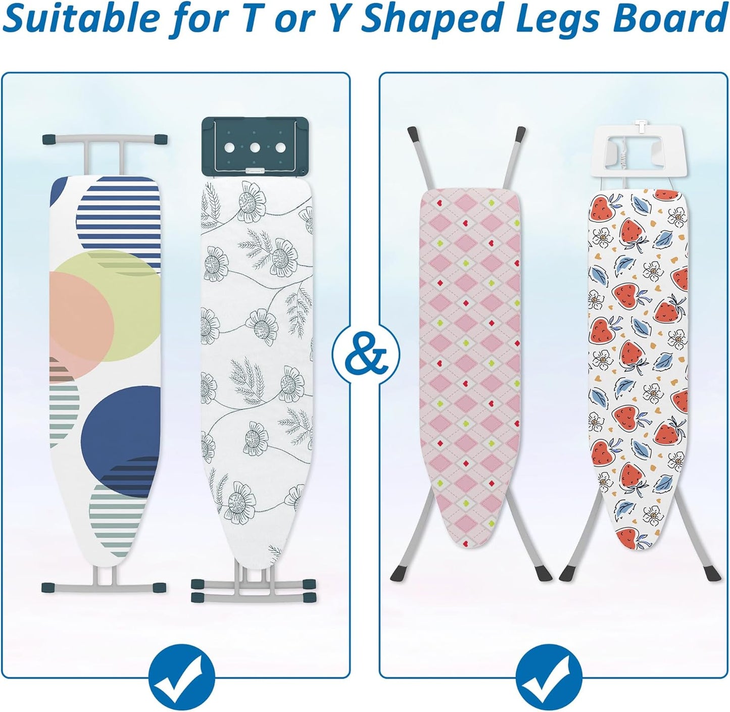 efluky Ironing Board Hanger with Removable Hooks, Ironing Board Holder Wall Mount for T/Y Leg, 12.59" L x 5.9" W x 2.36" H, Black