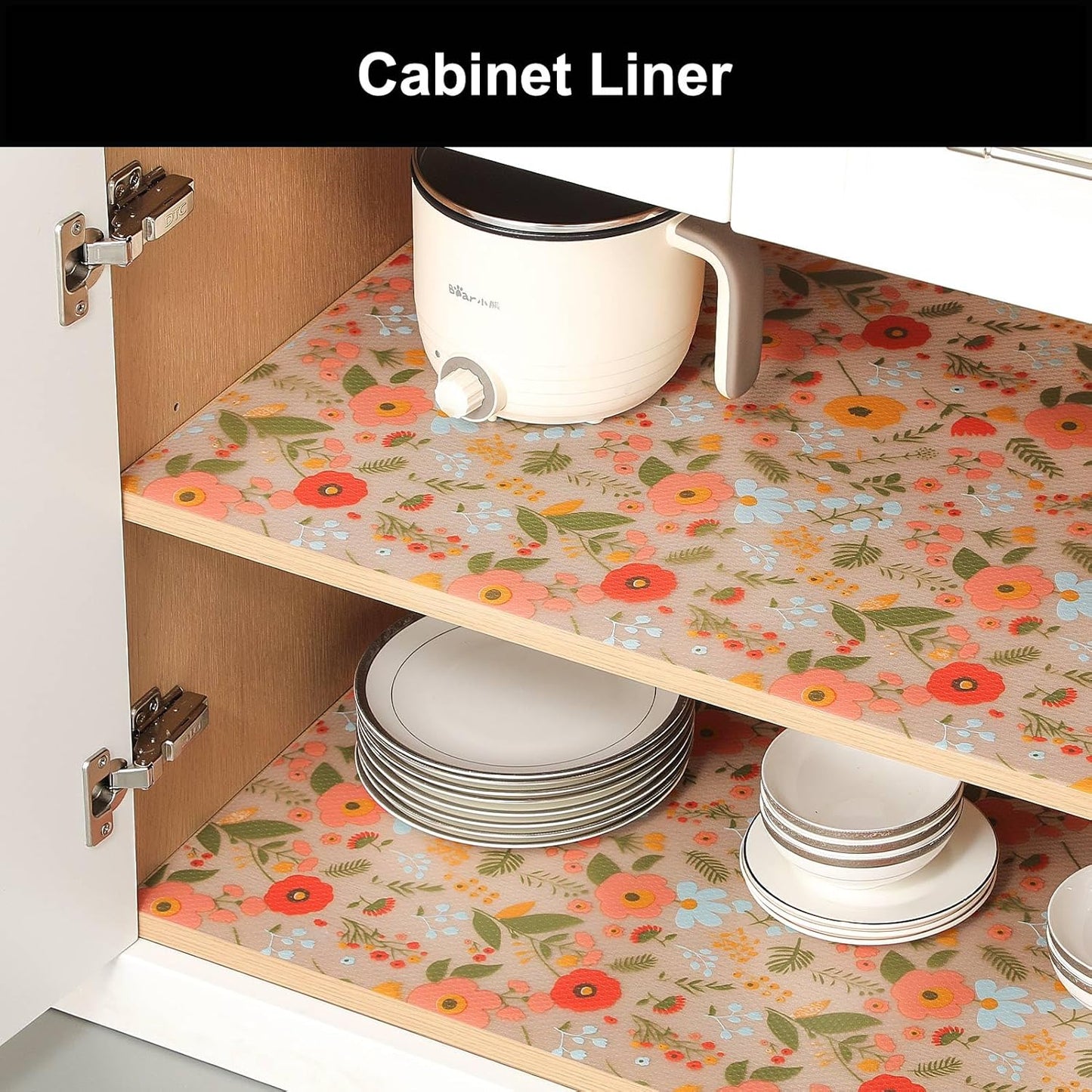 Cooyes Shelf Liner – Premium Non-Adhesive Cabinet & Drawer Liner for Kitchen – Waterproof Shelf Paper with Modern Pattern – Durable EVA Cabinet Mat – Easy to Cut (11.8" W x 118" L)