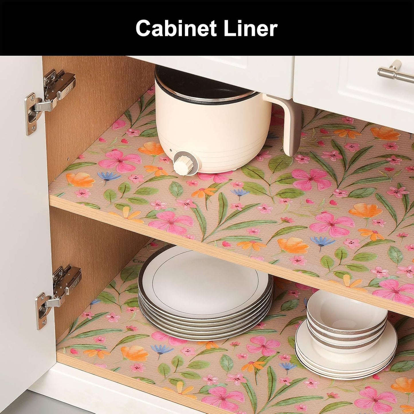 Cooyes Shelf Liner – Premium Non-Adhesive Cabinet & Drawer Liner for Kitchen – Waterproof Shelf Paper with Modern Pattern – Durable EVA Cabinet Mat – Easy to Cut （11.8" W x 360" L）