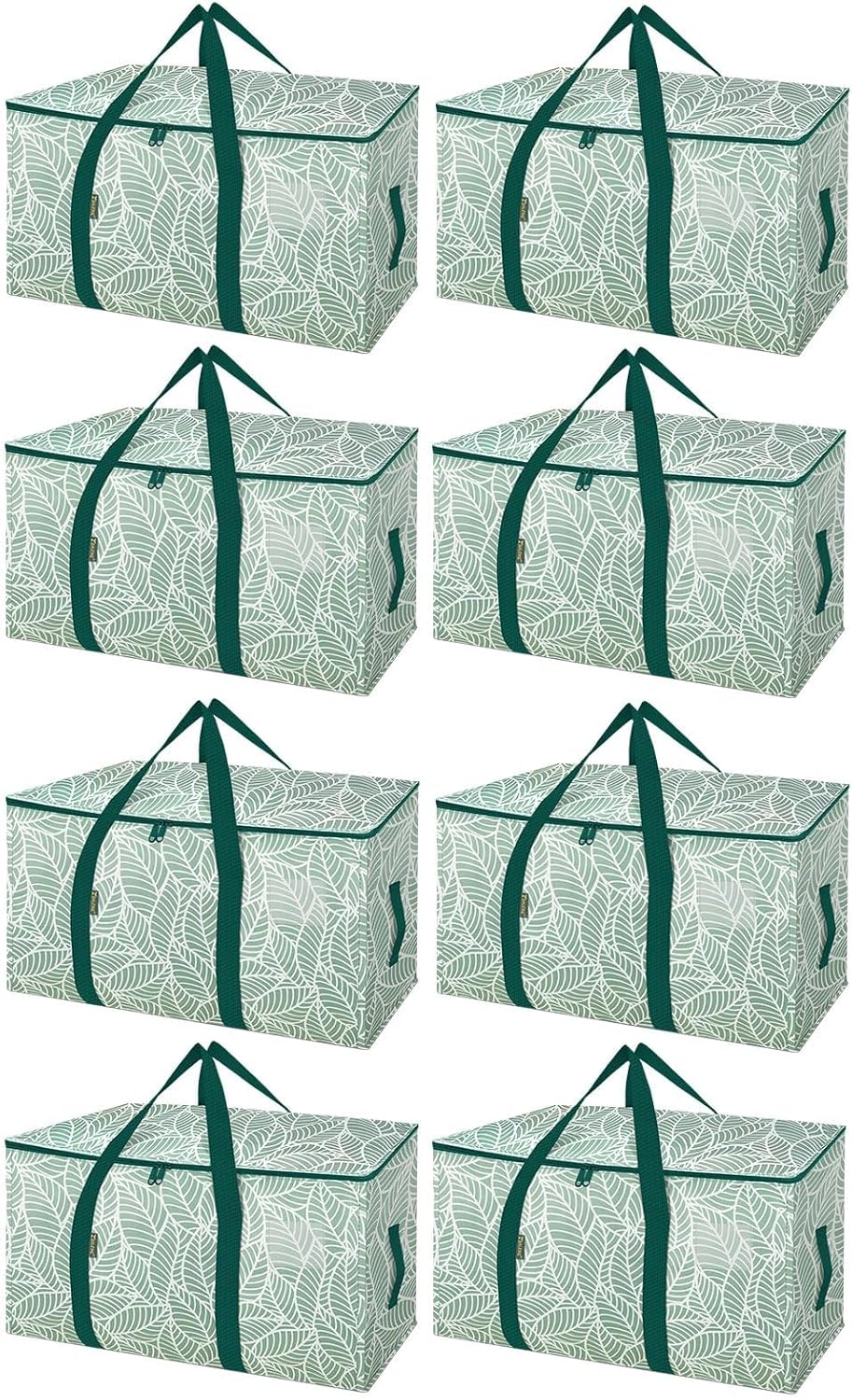 BALEINE 8-Pack Oversized Moving Bags with Reinforced Handles, Heavy-Duty Storage Tote for Clothes, Moving Supplies (Antique Folidage, 8-Pack)