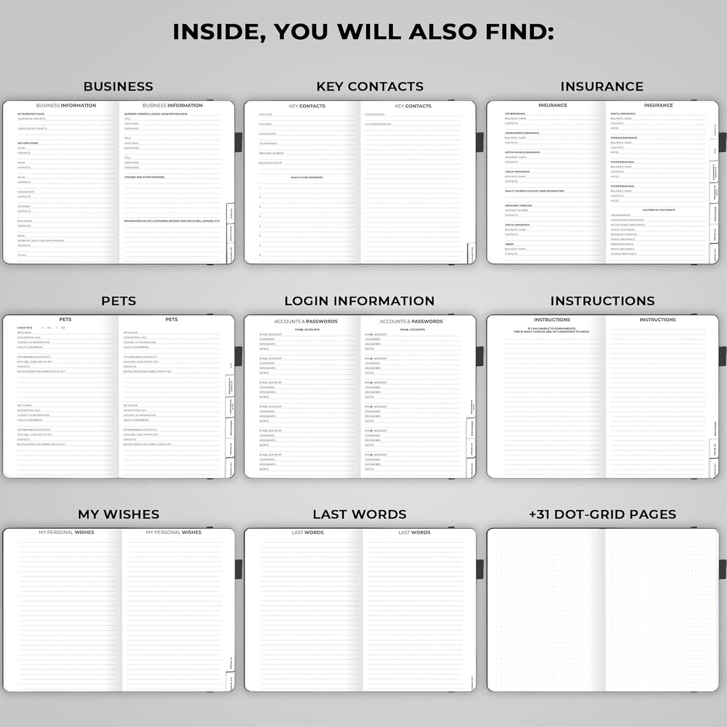 Clever Fox End of Life Planner – Final Arrangements Organizer for Beneficiary, Will Preparation, Last Wishes & Funeral Planning, A5 (Black)