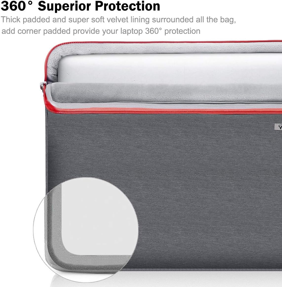 Voova Laptop Sleeve Case 14 15 Inch with Handle, 360° Protective Waterproof Slim Computer Bag Cover Compatible with MacBook Air 15 M2/M3/M4 2024-2025, MacBook Pro 14, Hp Chromebook 14, Grey
