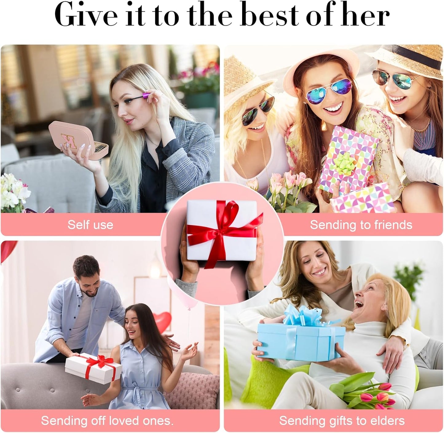 TopPerfekt Travel Jewelry Case Travel Jewelry Box With Mirror, Jewelry Organizer Bridal Shower Gifts To Her, Earring Travel Case, Trendy Gift for Women and Girls (F, Pink)