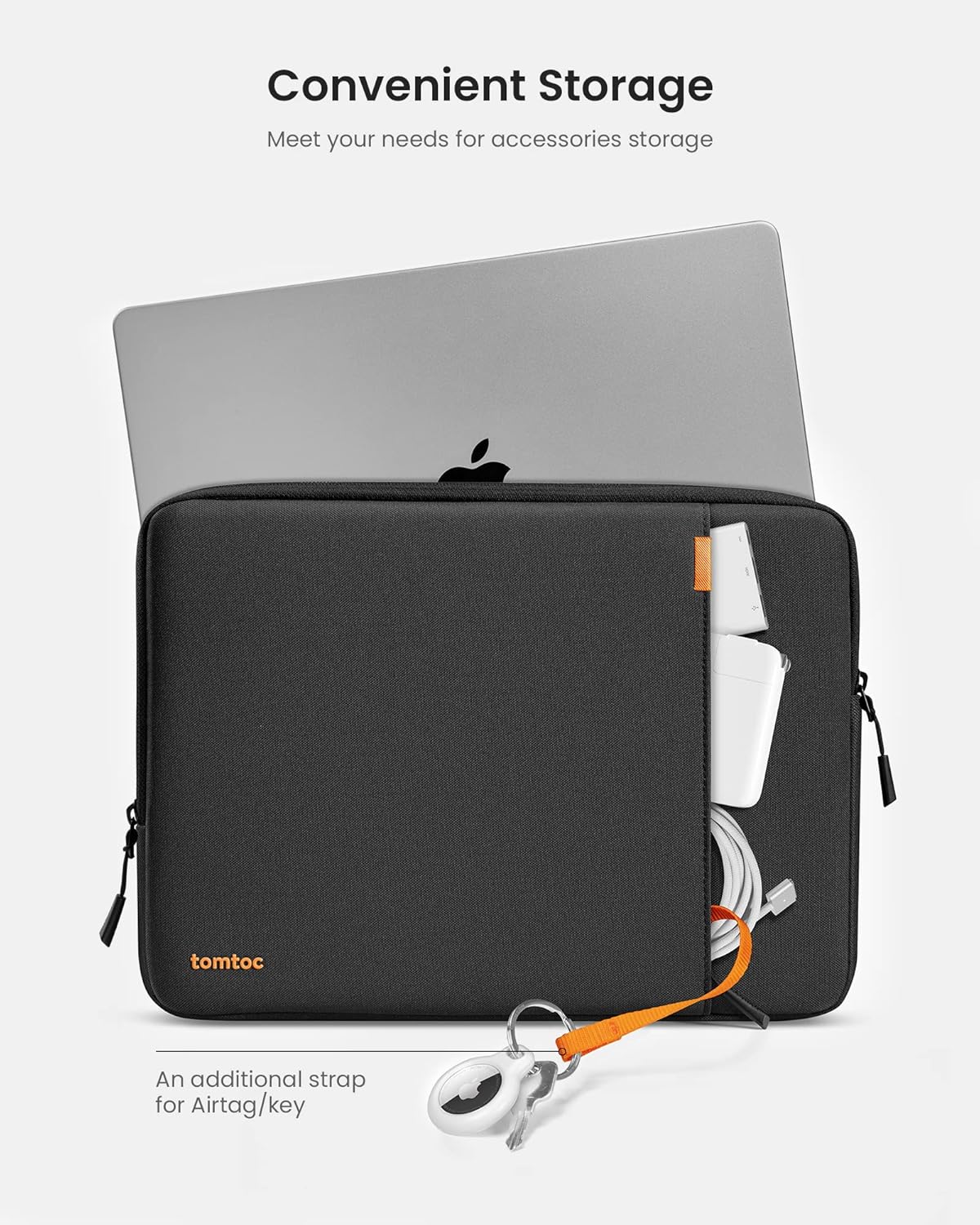tomtoc 360° Protective Laptop Sleeve for 14-inch MacBook Pro M5/M4/M3/M2/M1 Pro/Max A3434 A3112 A3401 A3185 A2992 A2918 2025-2021, Water-Resistant Case Bag with Accessory Pocket for 13.8Surface Laptop