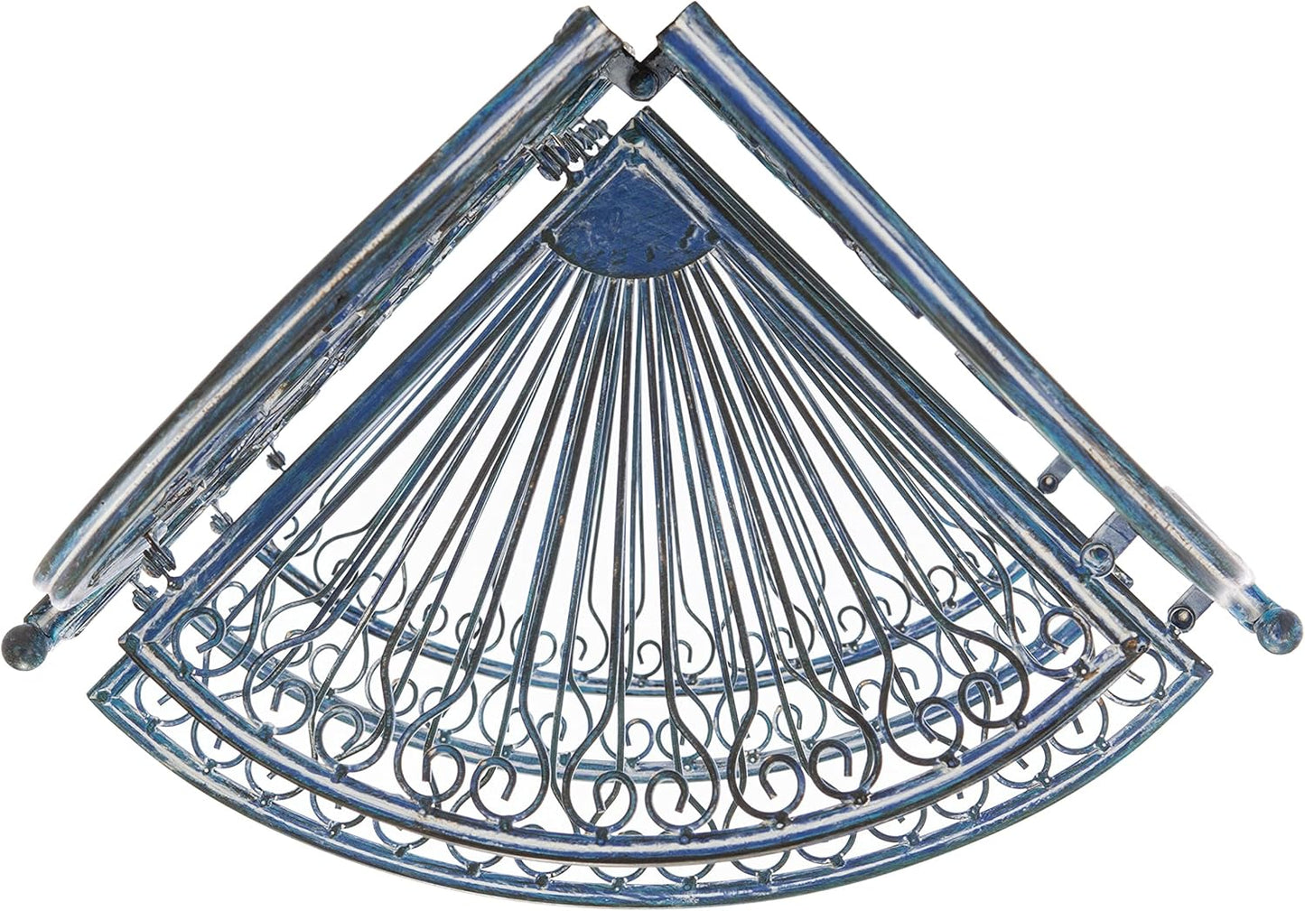 Safavieh PAT5013C Outdoor Collection Abarrane Antique Blue Wrought Iron 4-Tier Corner Shelf