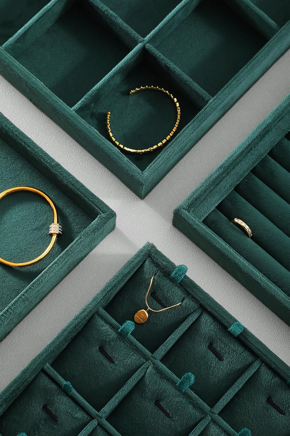 Necklace Display Tray, Velvet Jewelry Organizer, Premium Pendant Display,Luxury Earrings Organizer,Green Necklace Organizer