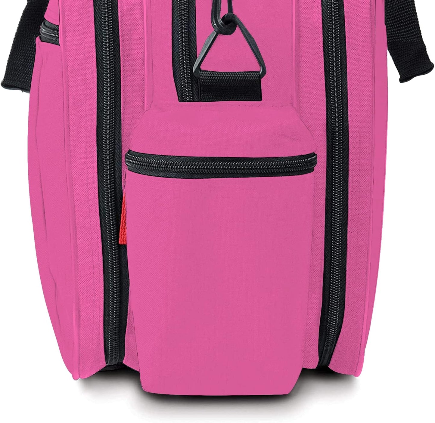 ASA TECHMED Nursing Bag with Compartments – Durable Medical Equipment Shoulder Bag for Nurses, Physicians, EMTs, Multi-Pocket, Nylon Reinforced, Adjustable Straps (Pink)