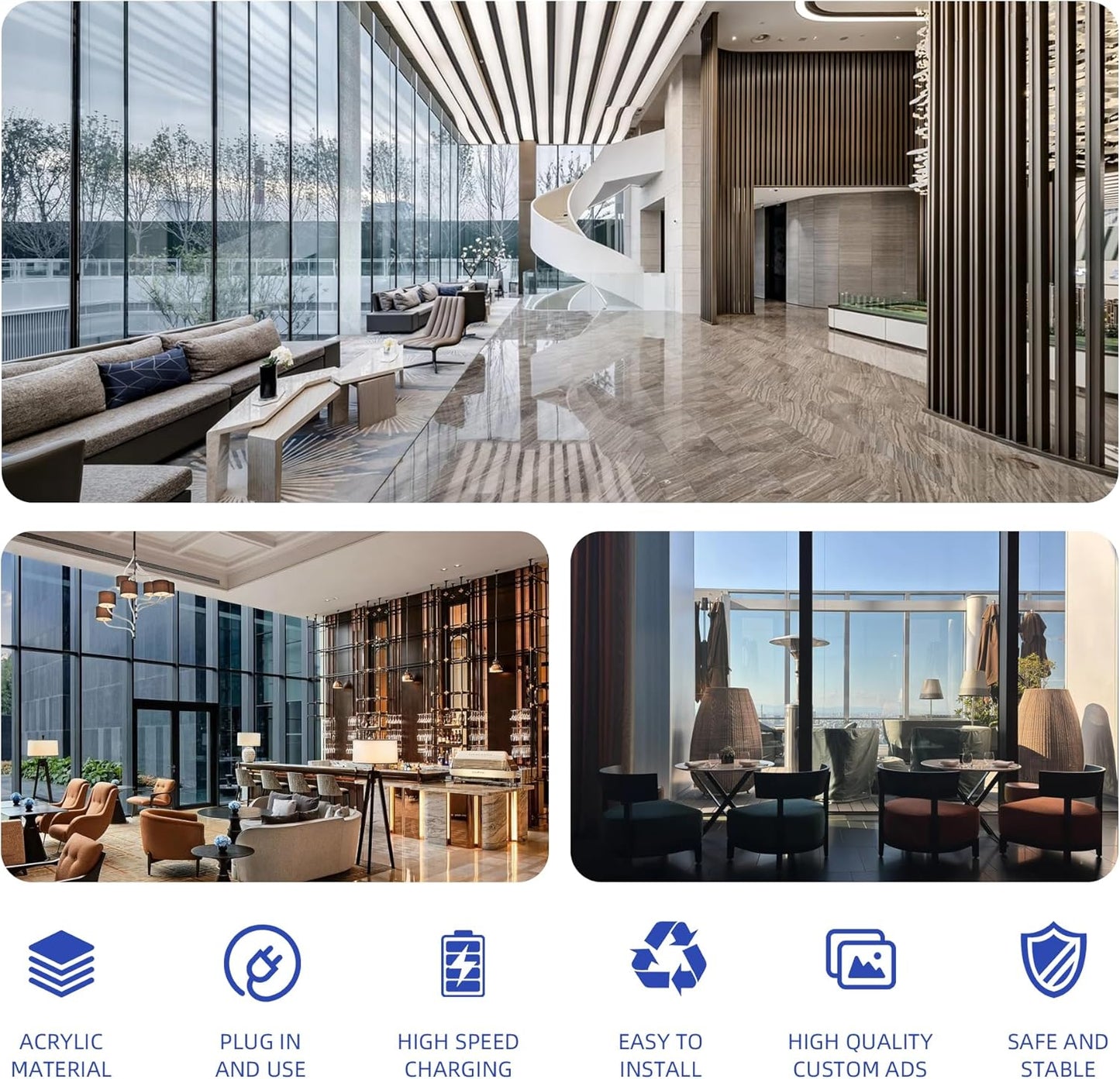 Floor Standing Cell Phone Charging Station with Fast Charigng Cables – 8 Device Charging Dock for Office, Hotel & Public Spaces | Compatible with iPhone ipad Smartphone Tablets Android Port (Black)