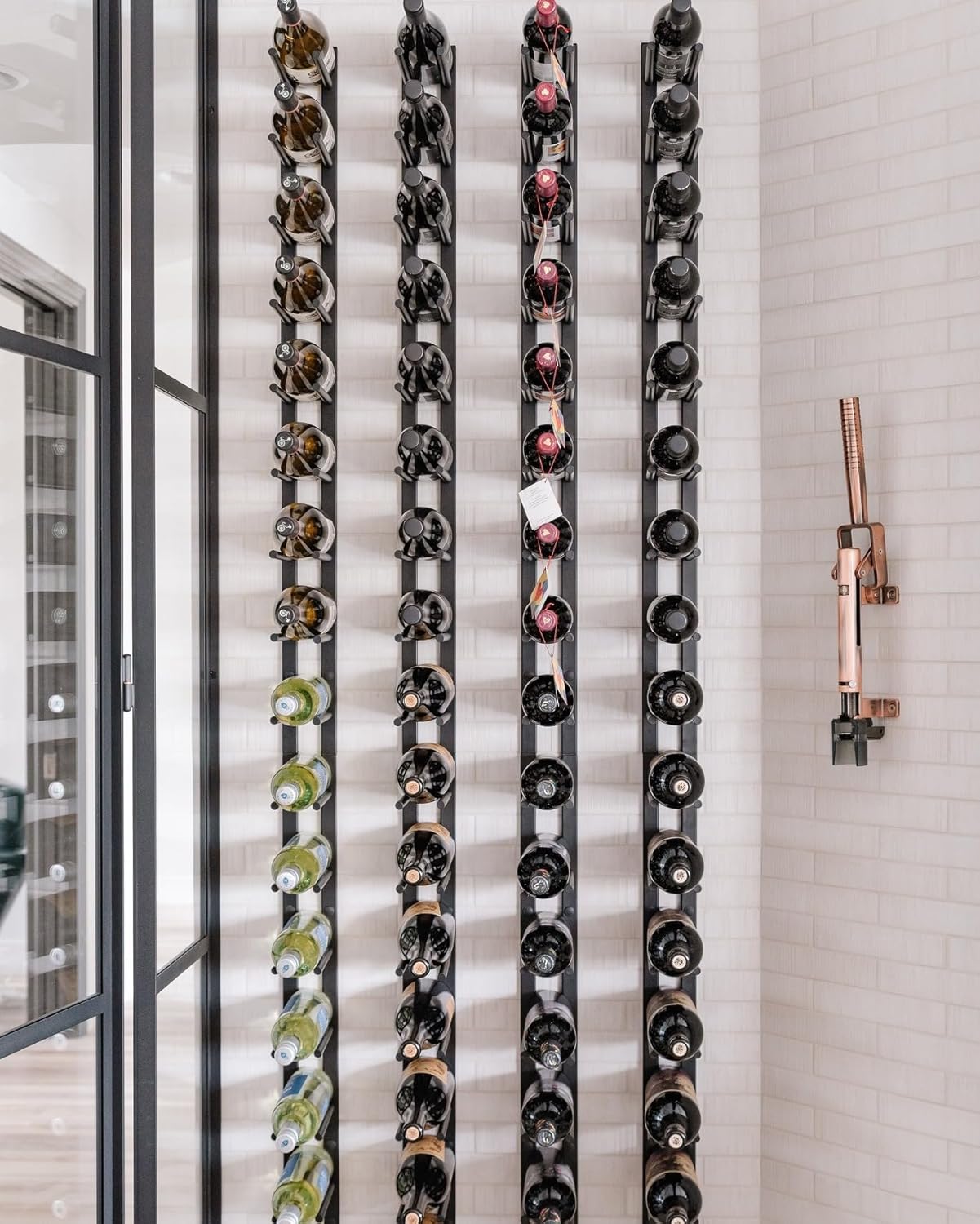 Ultra Wine Racks Cork-Out Wall Mounted Wine Rack (4 Foot, Matte Black, 12 Bottles) Modern & Minimalist Metal Wine Storage for Home Bar, Kitchen, Dining Room, Wine Cellar
