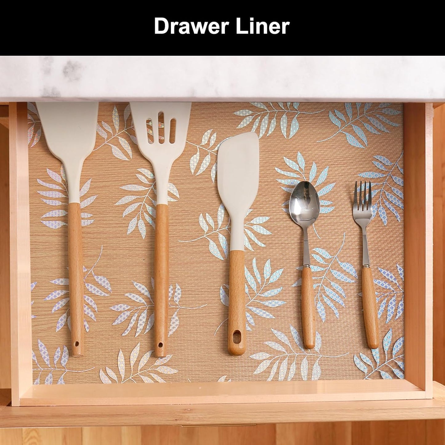 Cooyes Shelf Liner – Premium Non-Adhesive Cabinet & Drawer Liner for Kitchen – Waterproof Shelf Paper with Modern Pattern – Durable EVA Cabinet Mat – Easy to Cut （17.5" W x 197" L）